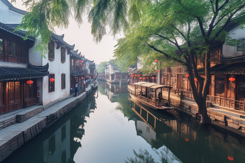 小桥流水人家的古镇古建筑群,高清,摄影图,摄影图片,图片大全,摄影图免费下载